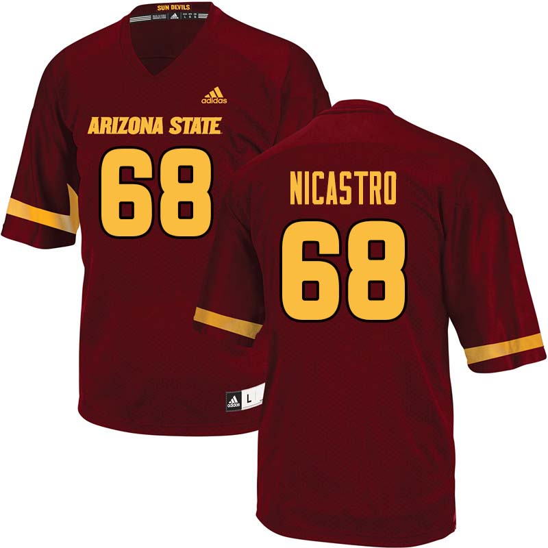 Men #68 Anthony Nicastro Arizona State Sun Devils College Football Jerseys Sale-Maroon - Click Image to Close